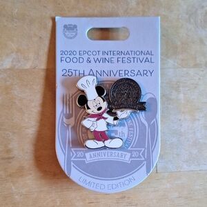 Disney Epcot Food & Wine 2020 25th Anniversary Mickey  Chef Pin NWT PB1B3
